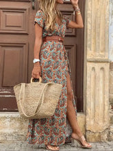 Bohemian Paisley Belted Maxi Dress with Pockets Maxi Dresses