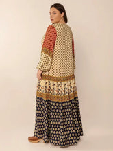 Bohemian Patterned Maxi Dress with Buttons Maxi Dresses