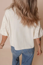 Bowknot Graphic Pearl Embellished Patriotic T Shirt for Women Woman T Shirts