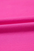 Bright Pink Casual Round Neck Bubble Sleeve Blouse for Women Woman T Shirts