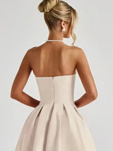 Bright Pink Strapless Evening Dress in Fuchsia Polyester Evening Dresses