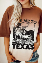 Brown and White Ombre Take Me To Texas Twisted Hem T-Shirt Brown Woman T Shirts