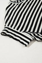 Brown and White Striped Poncho Top for Women Woman T Shirts