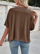 Brown Cropped Oversized T Shirt for Women Rayon Blend Short Sleeve Woman T Shirts
