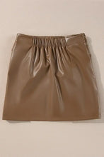 Brown Faux Leather Tie Mini Skirt Woman Skirts