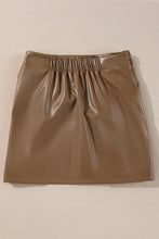 Brown Faux Leather Tie Mini Skirt Woman Skirts