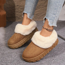 Brown Faux Suede Slipper Boots with Faux Fur Trim for Women Yellow Woman Boots