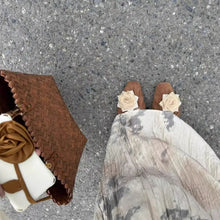 Brown Floral Embellished Mule Sandals for Women Woman Loafers