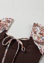 Brown Floral Sleeve Bodysuit for Women Woman Bodysuits