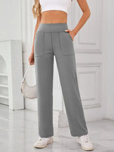 Brown High Waisted Wide Leg Lounge Pants Woman Leggings