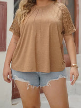 Brown Lace Sleeve Blouse for Women Woman T Shirts