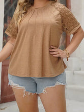 Brown Lace Sleeve Blouse for Women Woman T Shirts