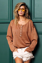 Brown Long-Sleeve Button-Up Shirt with Lurex Stitching for Women Woman T Shirts