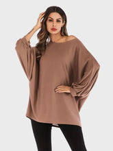 Brown Loose-Fit Tunic with Balloon Sleeves for Women Caramel One Size Woman T Shirts