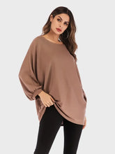Brown Loose-Fit Tunic with Balloon Sleeves for Women Woman T Shirts