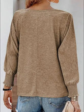 Brown Off-the-Shoulder Long Sleeve Smocked Blouse for Women Woman T Shirts