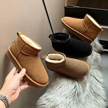 Brown Suede Ankle Boots with Faux Fur Lining for Women Woman Boots