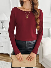 Burgundy Long-Sleeved Top with Butterfly Lace Back Woman T Shirts