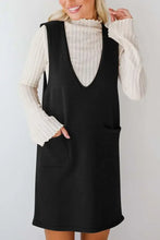 Burgundy Sleeveless Jumper Dress with Pockets for Women Woman Sweater Dresses