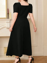 Burgundy Square Neck Midi Dress with Gold Clutch Evening Dresses