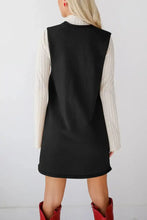 Burgundy Sleeveless Jumper Dress with Pockets for Women Woman Sweater Dresses