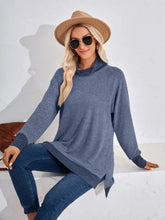 Contrast Mock Neck Long Sleeve T-Shirt Woman T Shirts