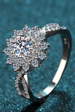 Moissanite Flower-Shape Split Shank Ring Rings