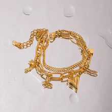 Stainless Steel Double Layered Charm Bracelet Bracelets