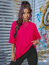 LOS ANGELES Round Neck Dropped Shoulder T-Shirt Woman T Shirts