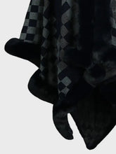 Fuzzy Checkered Long Sleeve Poncho Woman Outerwear
