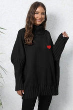 Turtle Neck Long Sleeve Ribbed Sweater Sweater Pullovers