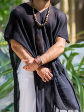 Men's Full Size Fringe V-Neck Half Sleeve Cover Up Plus Size Mens Tops