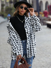 Houndstooth Button Down Jacket Woman Outerwear
