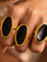 Stainless Steel Oil Drip Elliptical Open Ring Fashion Jewelry