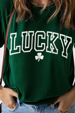 LUCKY Round Neck Short Sleeve T-Shirt Woman T Shirts