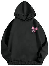 Bow Print Long Sleeve Hoodie Woman Sweatshirts