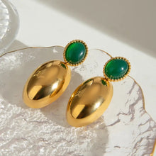 18K Gold-Plated Inlaid Agate Drop Earrings Earrings