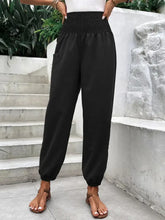 Smocked High Rise Joggers with Pockets Woman Pants