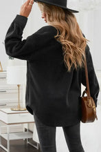 Button Up Collared Neck Long Sleeve Jacket Woman Outerwear