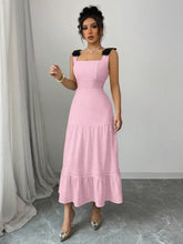 Square Neck Wide Strap Dress Casual Dresses