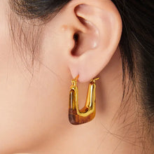 Resin Copper U Shape Earrings Fashion Jewelry