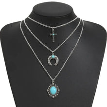 Artificial Turquoise Alloy Three-Layered Necklace Fashion Jewelry