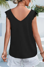 Lace Detail Eyelash Trim V-Neck Tank Tanks & Camis