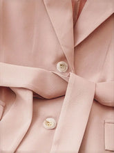 Tie Waist Lapel Collar Sleeveless Blazer Woman Outerwear