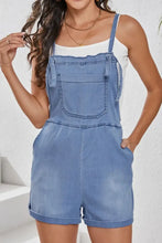 Square Neck Denim Overalls with Pockets Denim Overalls