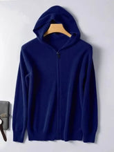 Men's Plus Size Zip-Up Hooded Knit Cardigan Navy Cardigans