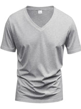 Men's Full Size V-Neck Short Sleeve T-Shirt Plus Size Mens Tops