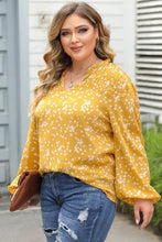 Plus Size Notched Neck Smocked Blouse Woman Blouses