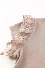 Lace Detail Round Neck Cap Sleeve T-Shirt Woman T Shirts