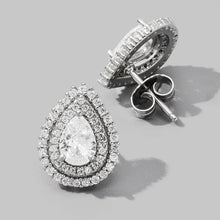 925 Sterling Silver Zircon Teardrop Shape Stud Earrings Earrings